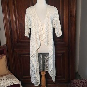 LulaRoe Women's LACE cream Cardigan Style Top Size Small
